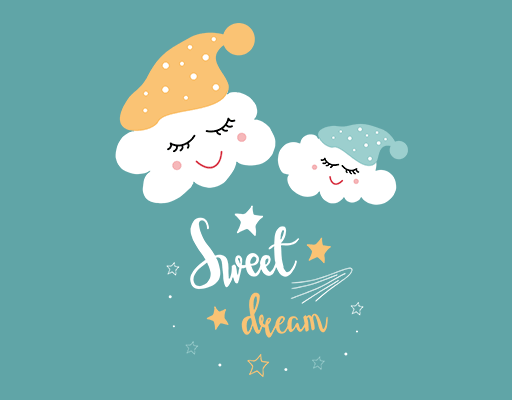 卡通云朵图案手写英文字母图案可爱卡通儿童印花素材