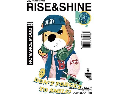 卡通狗矢量戴帽子的卡通动物手绘卡通听音乐的动物