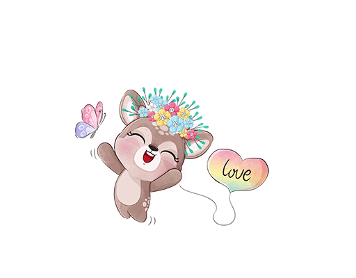 卡通小熊图案手绘小熊可爱卡通动物材手爱心气球图案女童印花素材