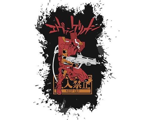 卡通机器人矢量喷溅涂鸦图案手绘卡通机器矢量日文字母