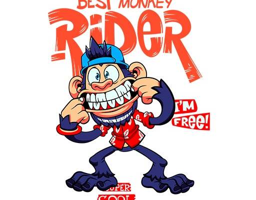 卡通猴子图案英文字母图案手绘卡通猴子卡通动物