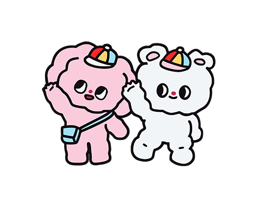 卡通小熊图案手绘小熊可爱卡通动物两只小熊儿童印花素材