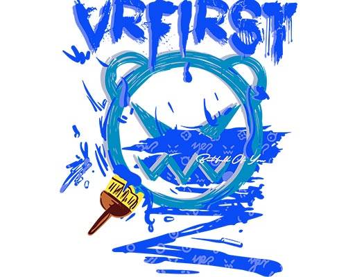 卡通熊头图案手绘卡通头像涂鸦英文字母图案刷子