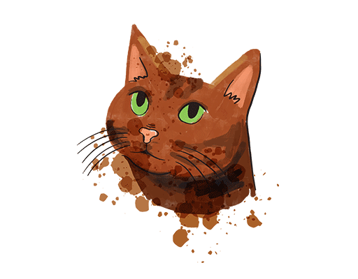 卡通猫图案手绘猫咪头像涂鸦猫头儿童印花素材可爱卡通动物头像