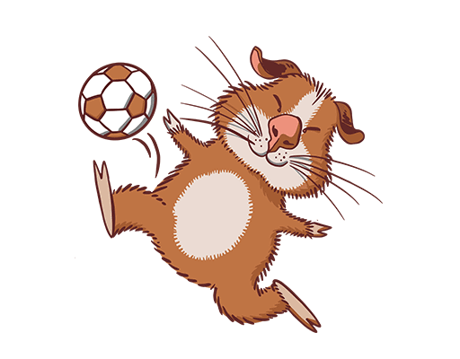 卡通松鼠图案踢足球的松鼠男装印花素材可爱卡通动物图案