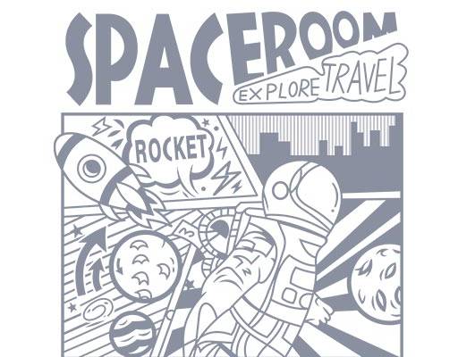 卡通宇航员图案英文字母图案建筑图案火箭图案