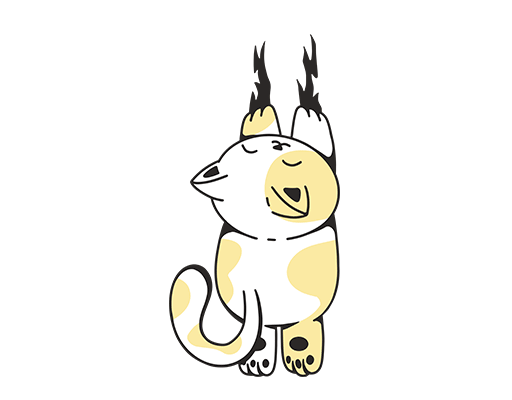 卡通猫咪图案手绘猫卡通动物图案儿童印花素材T恤卫衣印花素材