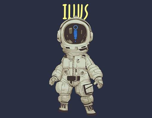 卡通人物宇航员英文字母图案手绘卡通