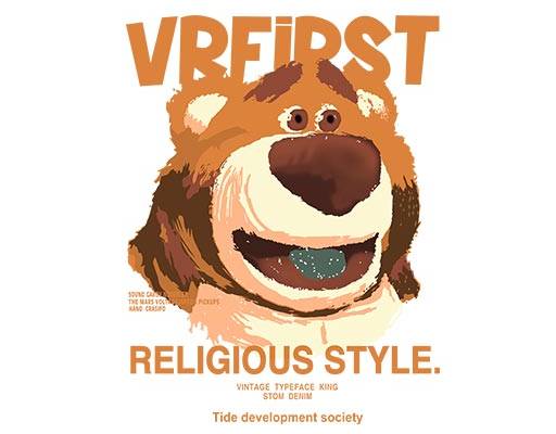 卡通熊头图案破碎卡通动物可爱卡通手绘卡通动物