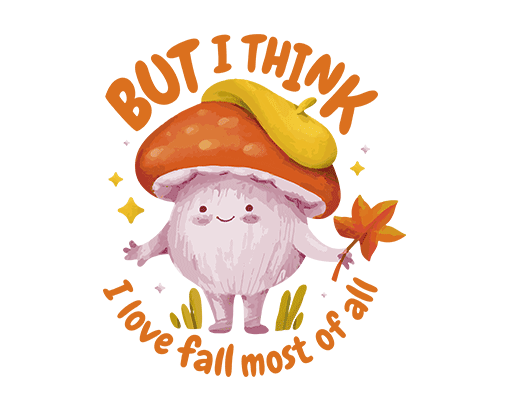 卡通蘑菇图案手绘蘑菇水彩印花素材手写英文字母图案