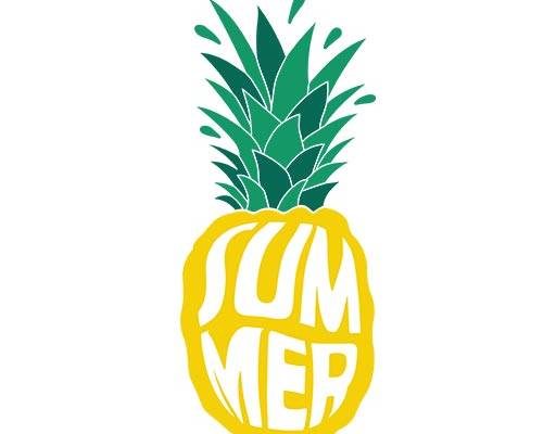 卡通菠萝矢量英文字母矢量手绘菠萝水果矢量