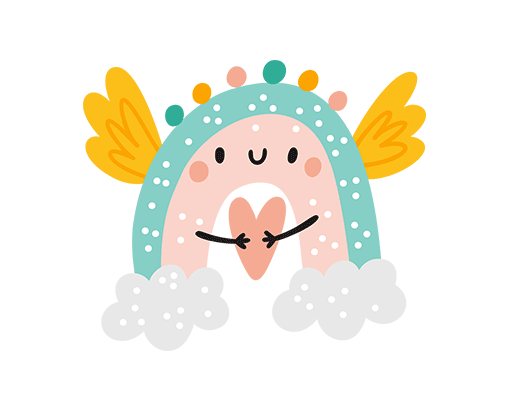 卡通彩虹图案手绘彩虹卡通云朵图案儿童T恤卫衣印花素材