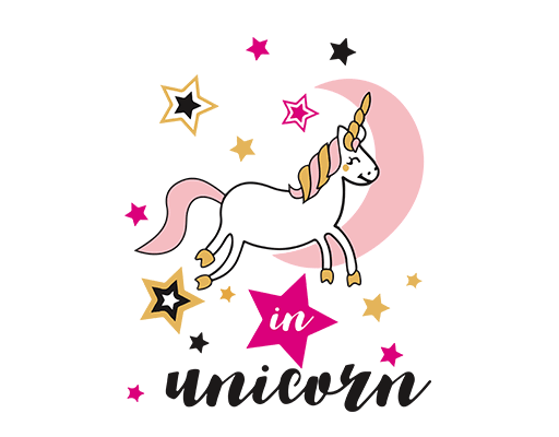 卡通马图案独角兽图案手写英文字母五角星图案儿童印花素材