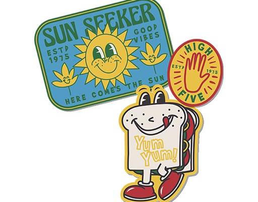 卡通面包矢量英文字母矢量章矢量图案