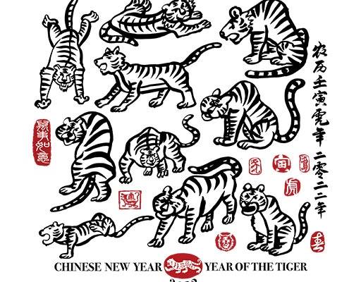 卡通老虎矢量手绘老虎印花图案印章矢量图案