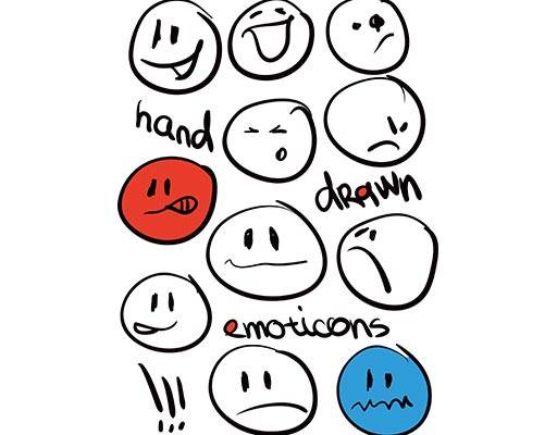 卡通表情矢量英文字母矢量手绘表情图案微笑表情愤怒表情