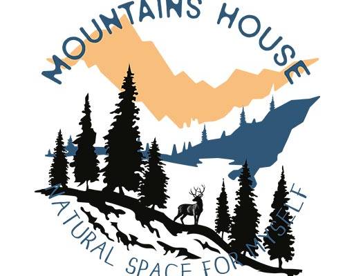 山峰矢量图案英文字母图案树木剪影矢量鹿动物矢量