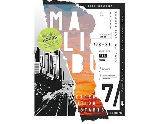 城市风景矢量撕裂报纸矢量图案贴纸矢量图案