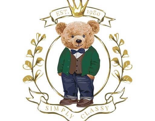 卡通小熊矢量手绘卡通可爱卡通小熊麦穗树叶矢量皇冠