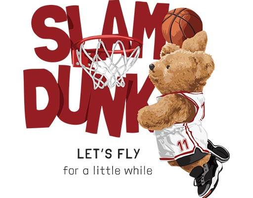 卡通小熊矢量投篮小熊英文字母运动小熊篮球小熊