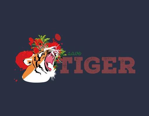 老虎头像英文字母矢量卡通老虎