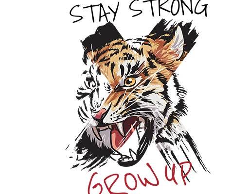 卡通老虎手绘卡通动物头像破碎老虎头像手写英文字母