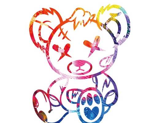 卡通小熊矢量彩色小熊矢量手绘小熊油画小熊图案