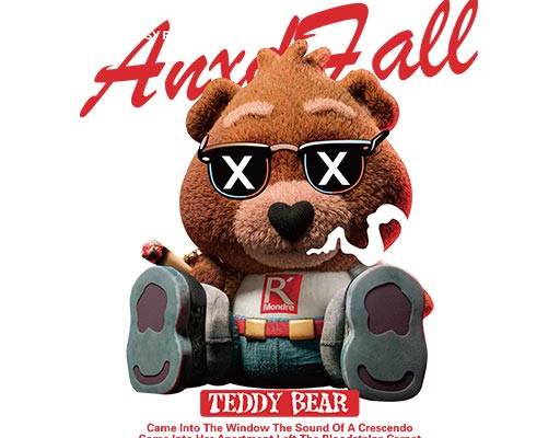 卡通小熊矢量抽烟的小熊戴墨镜的小熊可爱卡通动物毛绒玩具