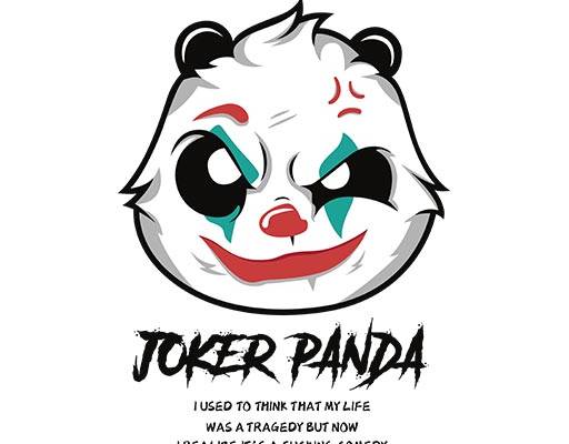 卡通熊猫矢量手绘卡通动物熊猫头像小丑头像