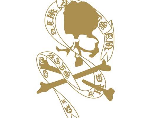 骷髅头矢量手绘彩带矢量英文字母矢量