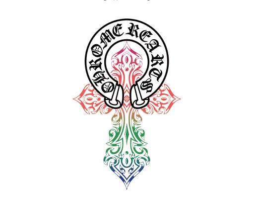 十字架矢量炫彩十字架圆形矢量卡通简约英文字母矢量纹身