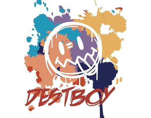 喷溅图案微笑表情矢量涂鸦卡通矢量手写英文字母矢量