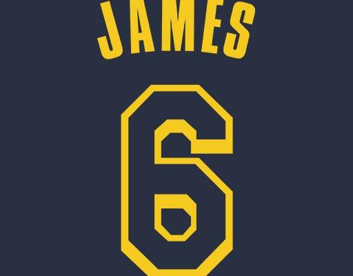 英文字母矢量篮球号码图案篮球号码6矢量湖人队标志