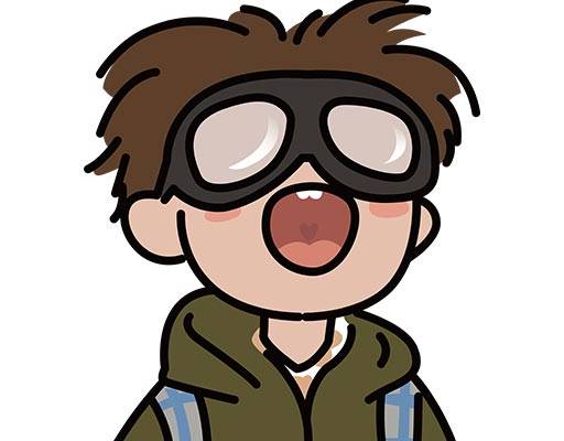 卡通男孩矢量手绘人物矢量戴眼镜的男孩卡通情侣装人物矢量