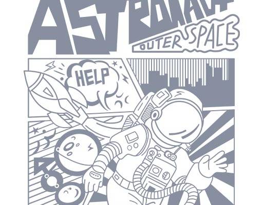 卡通宇航员矢量英文字母矢量手绘卡通城市飞船矢量