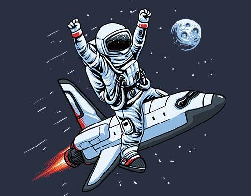 宇航员矢量卡通人物手绘卡通宇航员星球矢量宇宙宇宙飞船