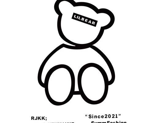 卡通小熊矢量小熊剪影矢量小熊线条图案英文字母矢量