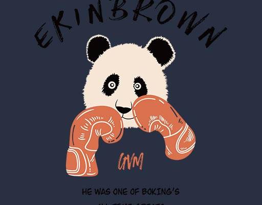 熊猫矢量手绘卡通动物熊猫头像拳击卡通动物英文字母矢量