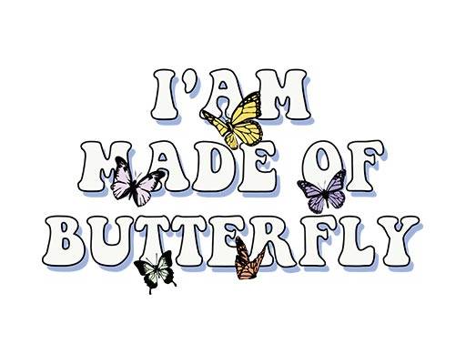 卡通蝴蝶英文字母矢量手写英文字母