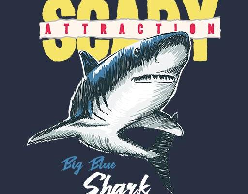 卡通鲨鱼矢量英文字母矢量手绘鲨鱼