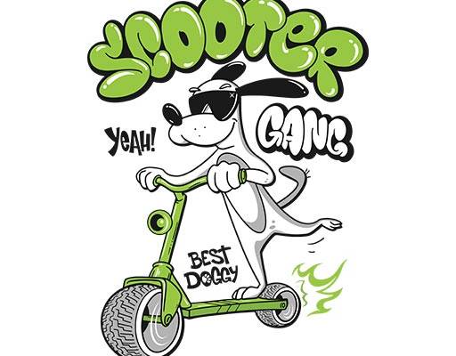 卡通狗矢量英文字母矢量气泡文字矢量骑车的小狗戴墨镜的小狗矢量