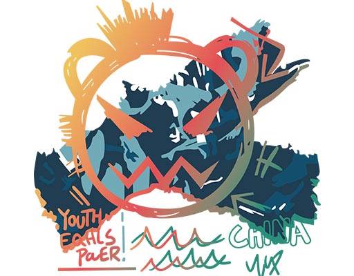 卡通表情矢量彩色小熊头像手写英文字母矢量叉图案