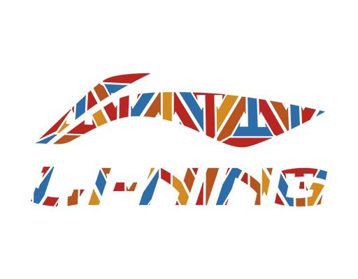 彩色李宁矢量英文字母矢量彩色线条矢量品牌标志矢量