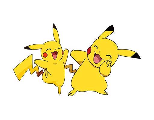 皮卡丘矢量卡通动画片矢量两只皮卡丘
