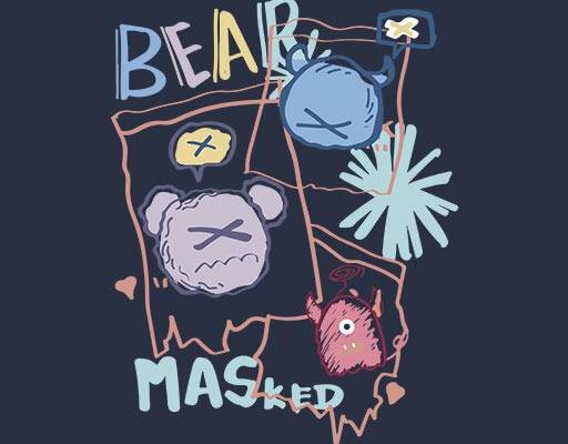 英文字母矢量卡通小熊头像手绘卡通矢量手写英文字母