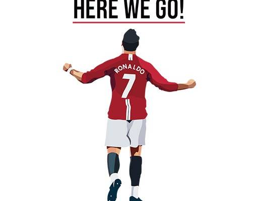 卡通人物矢量C罗背影矢量英文字母矢量