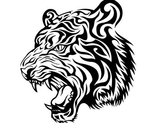 老虎头像矢量手绘老虎