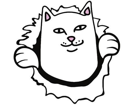 卡通猫咪手绘猫头像撕裂猫咪矢量微笑猫咪