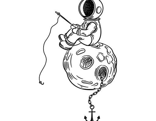 卡通宇航员矢量星球矢量钓鱼的宇航员卡通人物矢量