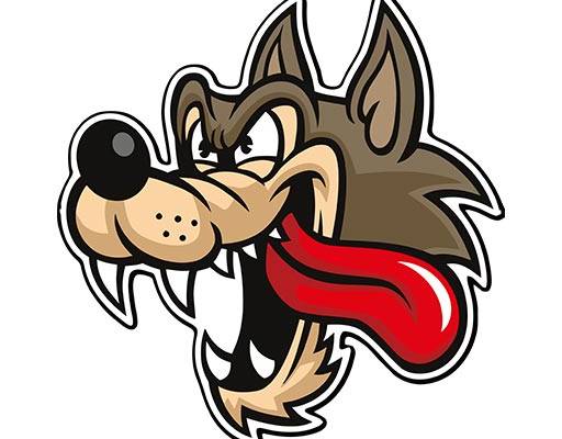 卡通动物头像狼头矢量手绘狼头